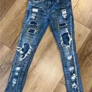 VIP kids sz 8 Distressed Skinny Jeans - Blue